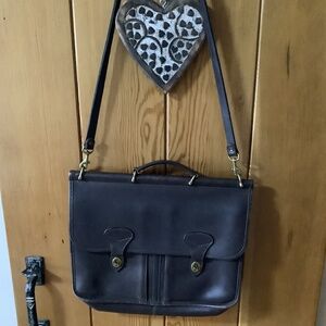 Burgundy Jack George’s leather messenger bag